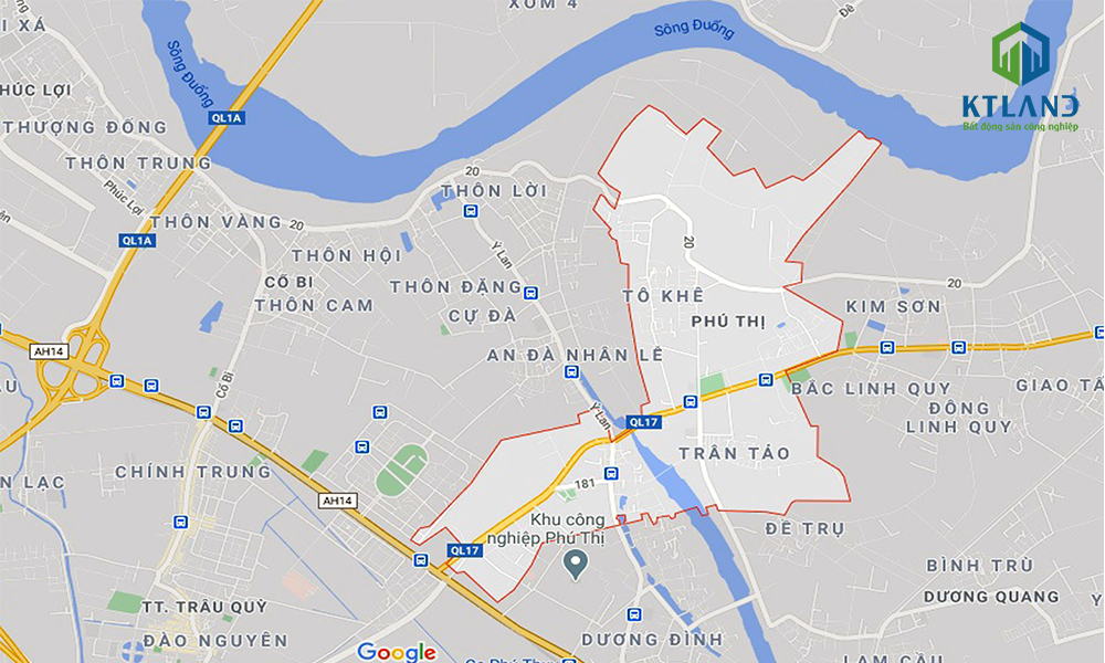 Bản đồ quy hoạch chỉ giới đường đỏ Khu công nghiệp Phú Thị Gia Lâm và khu công nghiệp Dương Xá Gia Lâm