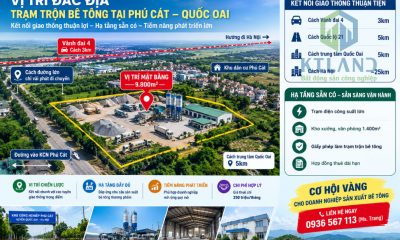 Vị trí đắc địa trạm trộn bê tông tại Quốc Oai